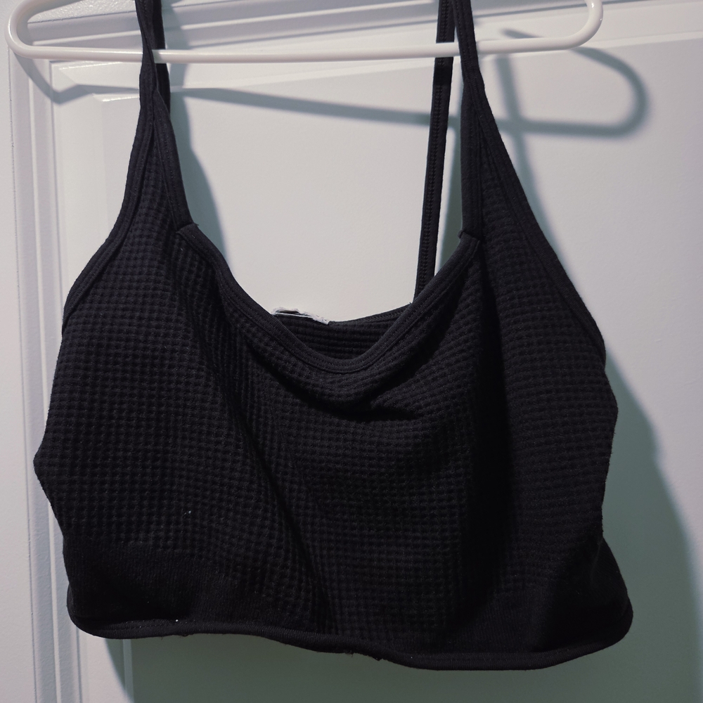 Gymshark Black Textured Crop Top